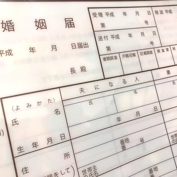 Amazon.co.jp: 婚姻届 クリアファイル A4 - : 文房具・オフィス用品